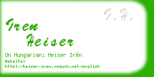 iren heiser business card